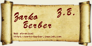 Žarko Berber vizit kartica